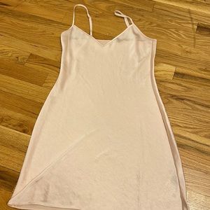 aritzia pink silk dress